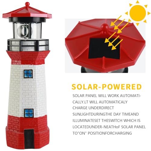 Rotating LED Solar Lighthouse X952819