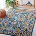X-Large Dark Blue & Multi Handmade Traditional Oriental Wool Area Rug C99656