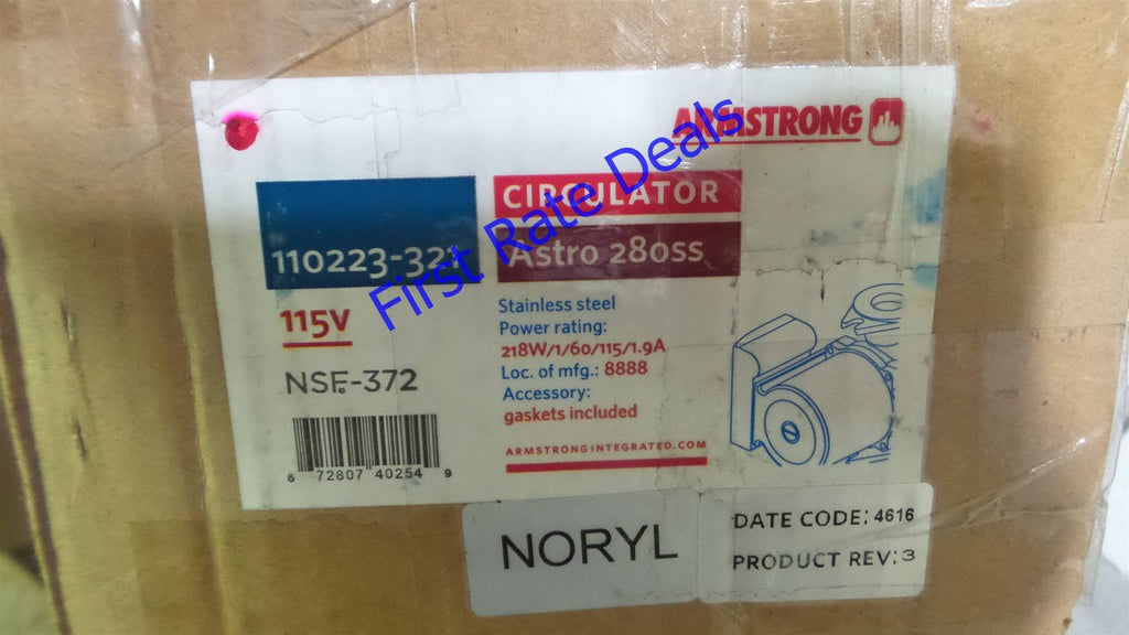 Astro 280SS Circulator Pump, Open, 115V, 5/16 HP T4962