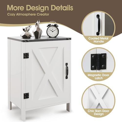 White Nightstand Set of 2 with Charging Station Z70146