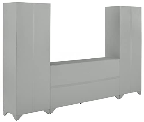 3-Piece Distressed Gray Sideboard Buffet Cabinet and Kitchen Storage Pantry Set Q34447