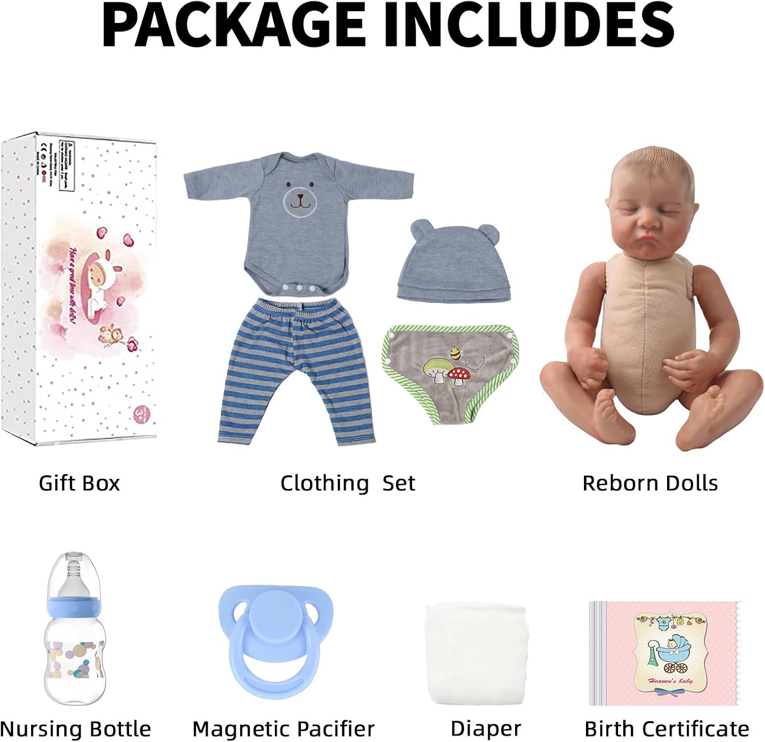 18-Inch Realistic Soft Cloth Body Poseable Baby Doll R8405