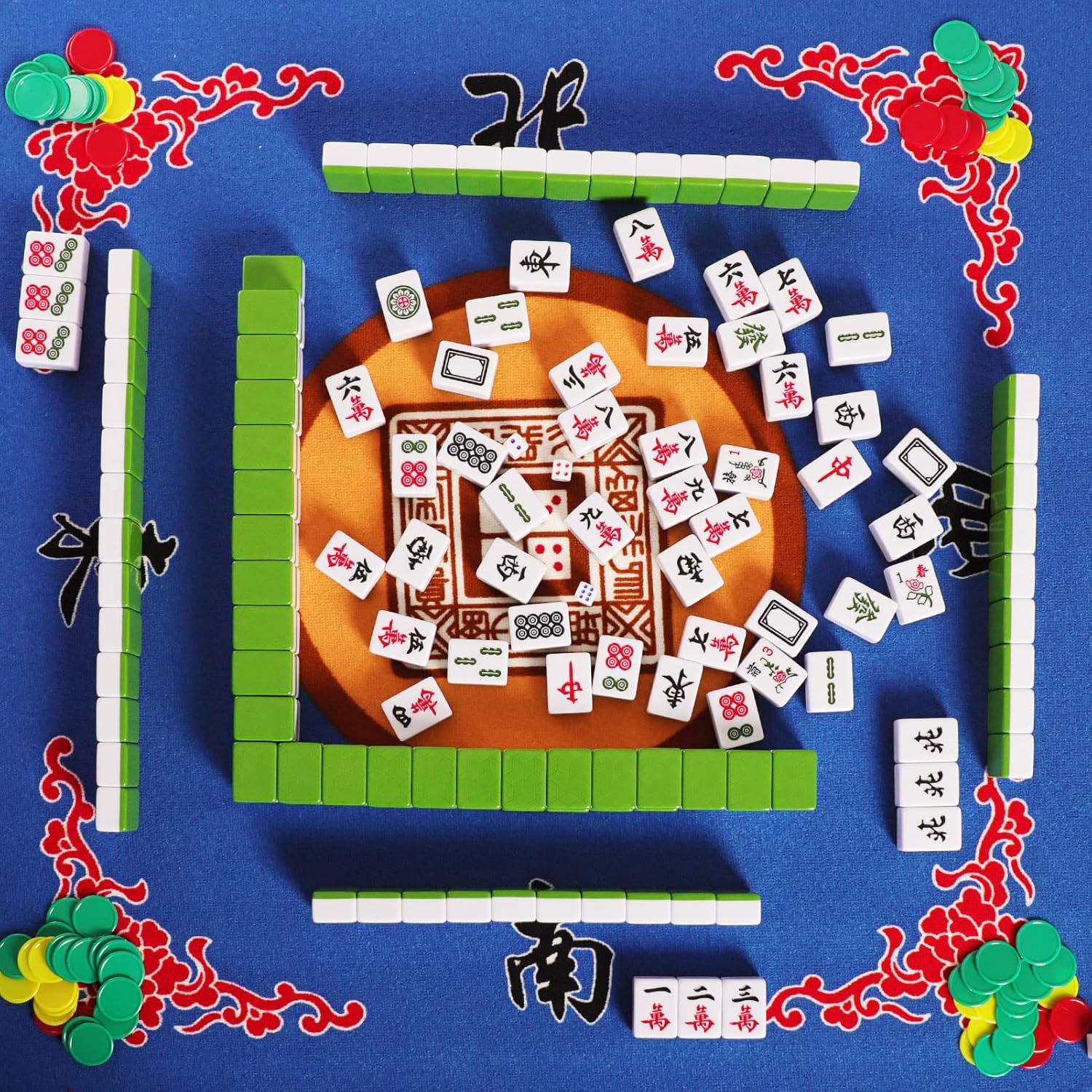 X-Large 1.6" Durable Melamine Mahjong Tiles with Carrying Case M86574