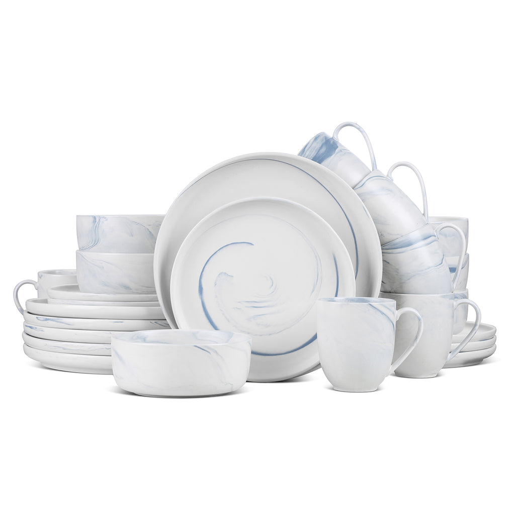 24-Piece Porcelain Blue Dinnerware Set M36264