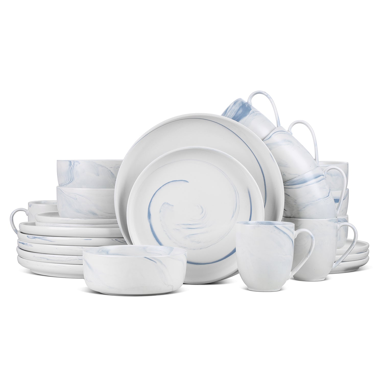 24-Piece Porcelain Blue Dinnerware Set M36264