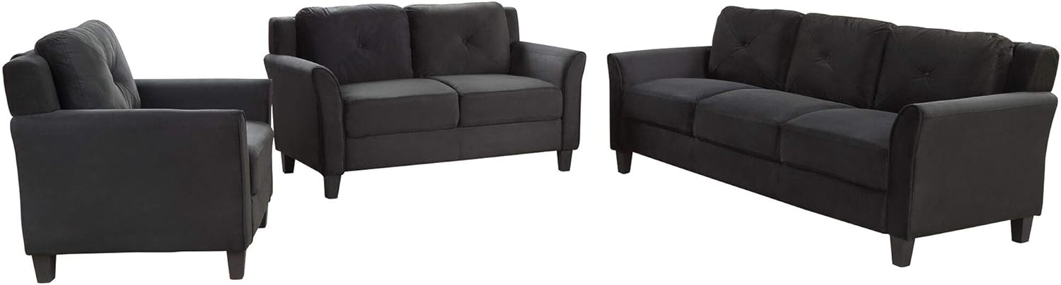 Black 3 Piece Sofa Set T4204