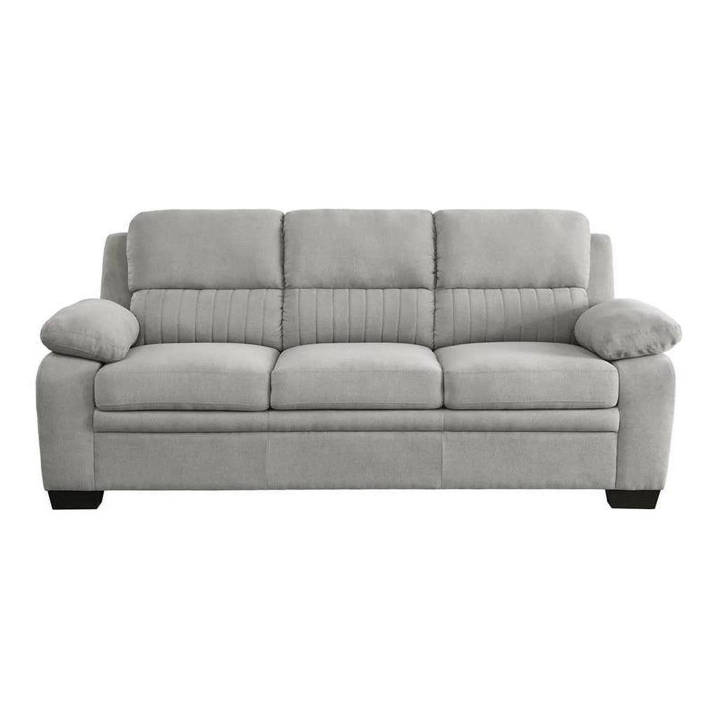 Light Gray Textured Fabric Sofa O125373