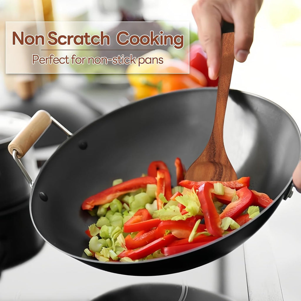 10 piece Natural Teak Wooden Utensil Set K2796