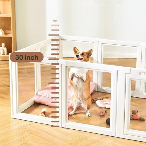 White 10 Pcs Clear Plastic Dog Playpen J6545