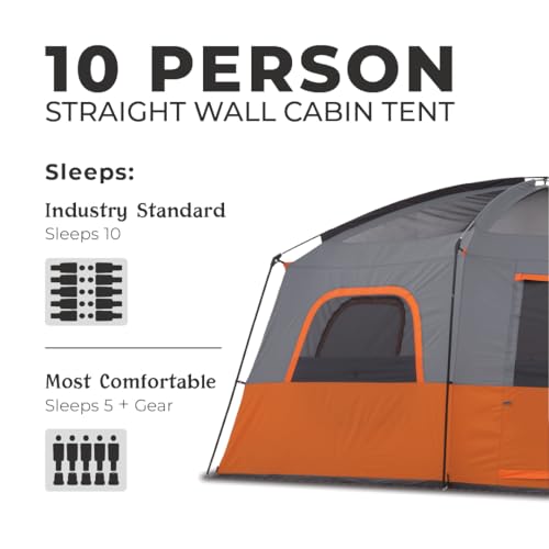 10 Person Large Multi Room Cabin Tent X3895