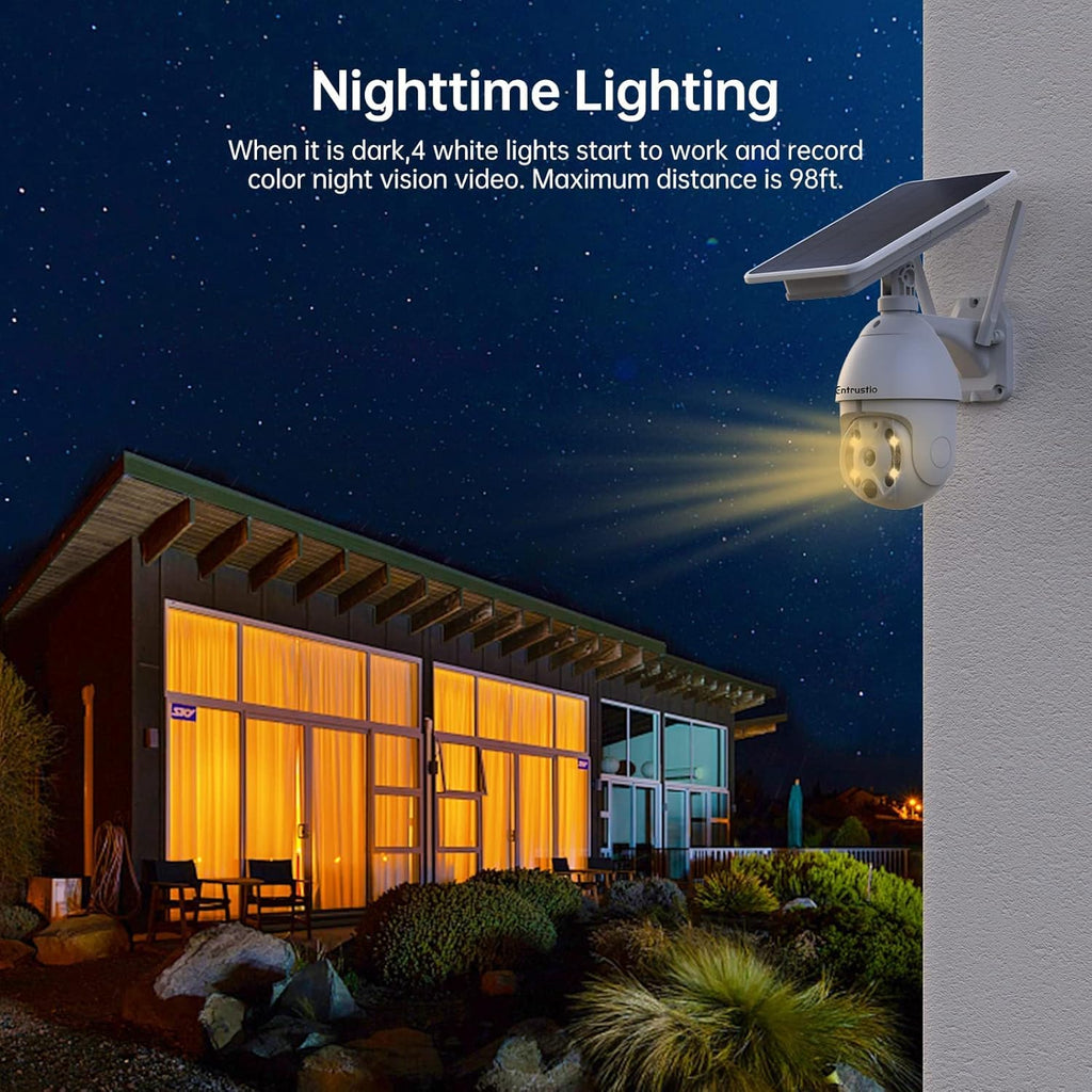 Solar Security Camera Wireless Outdoor 360° Pan Tilt WiFi Solar Powered Camera R307