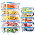 10 Packs Glass Food Storage Containers with Lids F386
