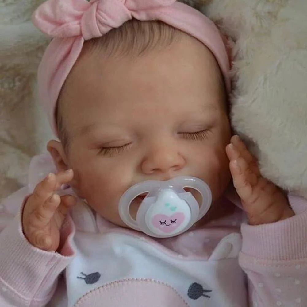 18" Realistic Soft Vinyl Silicone Full Body Sleeping Baby Doll J80958