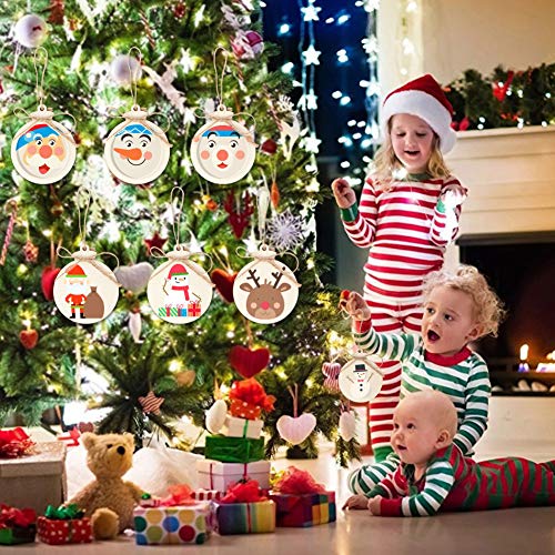 50pcs 4" Blank Unfinished Wood Christmas Ornaments O964423