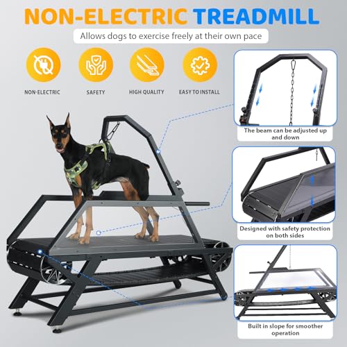 Non-Electric Dog Treadmill with Step Counter, Adjustable Incline & Brake, Up to 300LBS A896883
