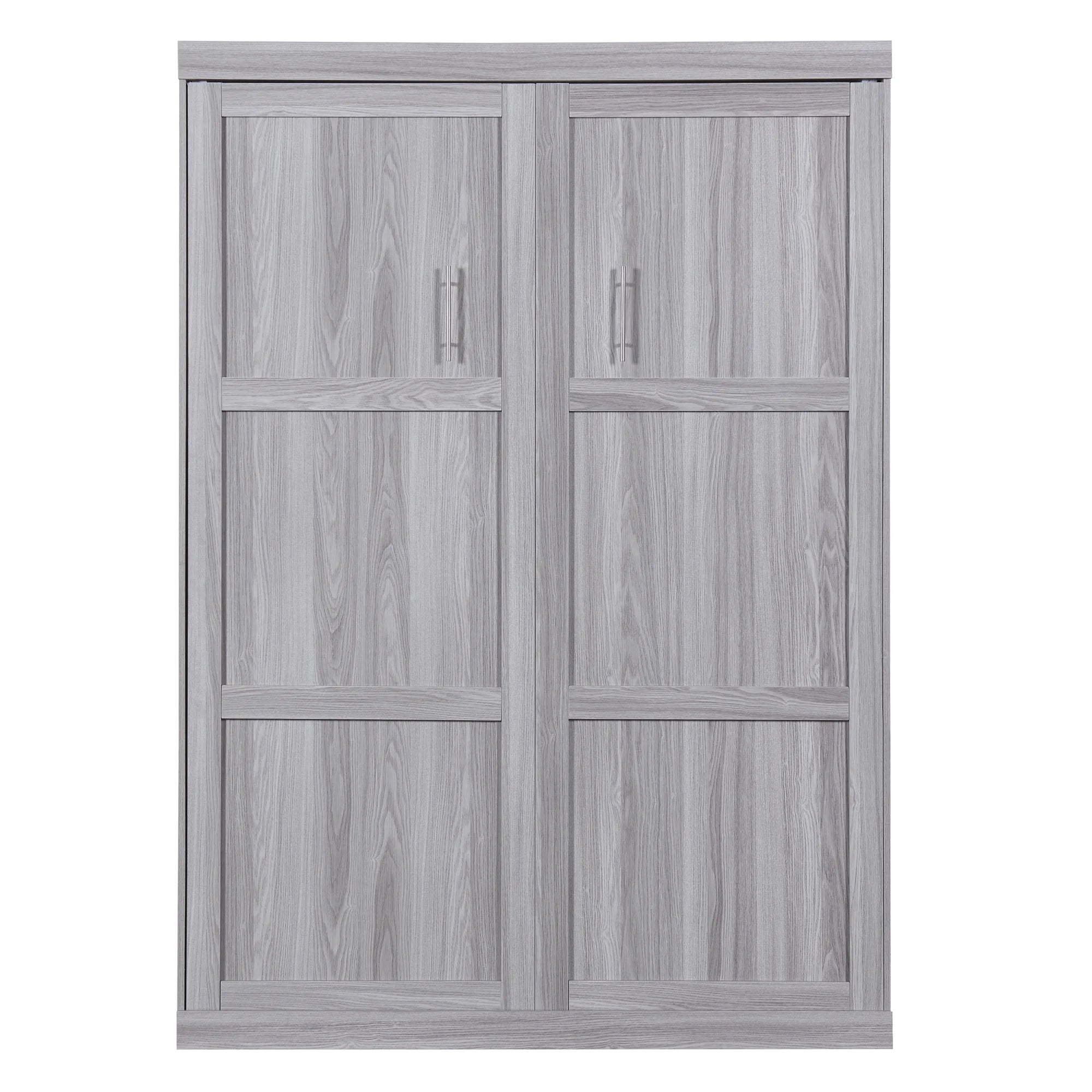 Gray Pine Wood Full Size Murphy Bed Z216575