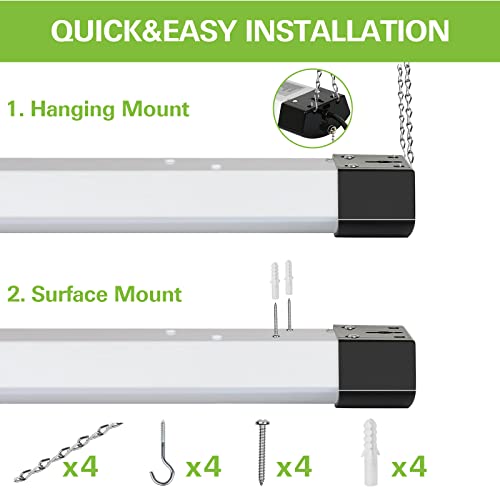 2 Pack 4FT 120W LED Shop Light 5000K 13000lm G9643