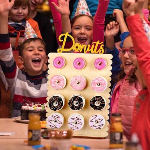 Reusable 12 Peg Wooden Donut Wall Stand N888