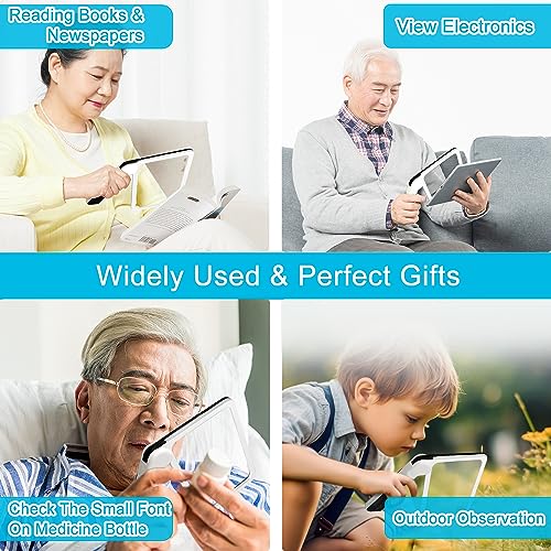3X Large Rectangle Lighted Magnifier with Dimmable LED H1630