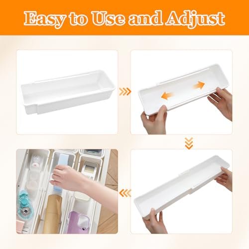 2 Pack White Hanging Drawer Organizer with Non-Hanging Sliding Storage Trays X601190