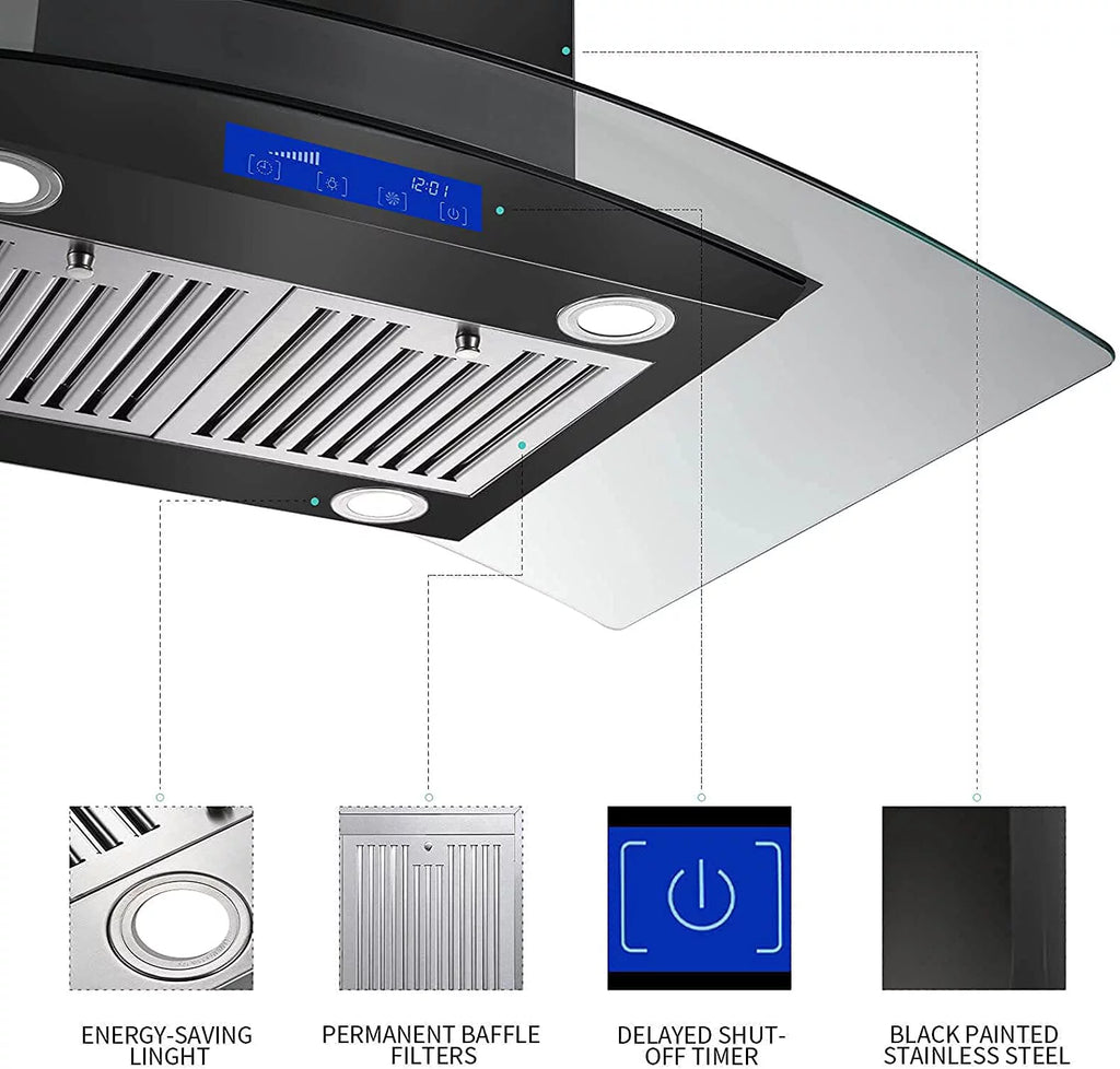 36 inch Island Mount Range Hood 900 CFM 3-Speed H194798