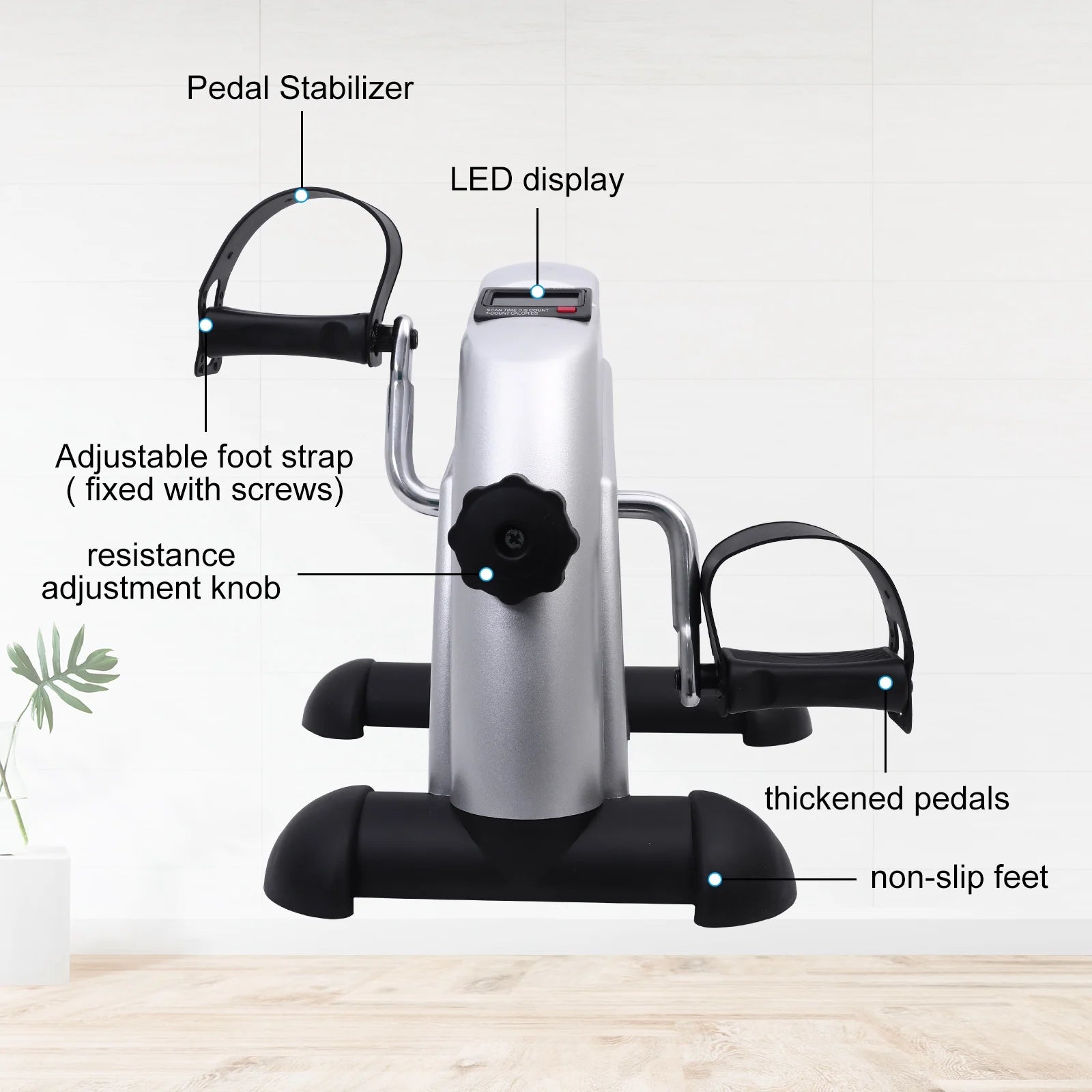 Under Desk Bike Pedal Exerciser Mini Exercise Bike with LCD Display C659602