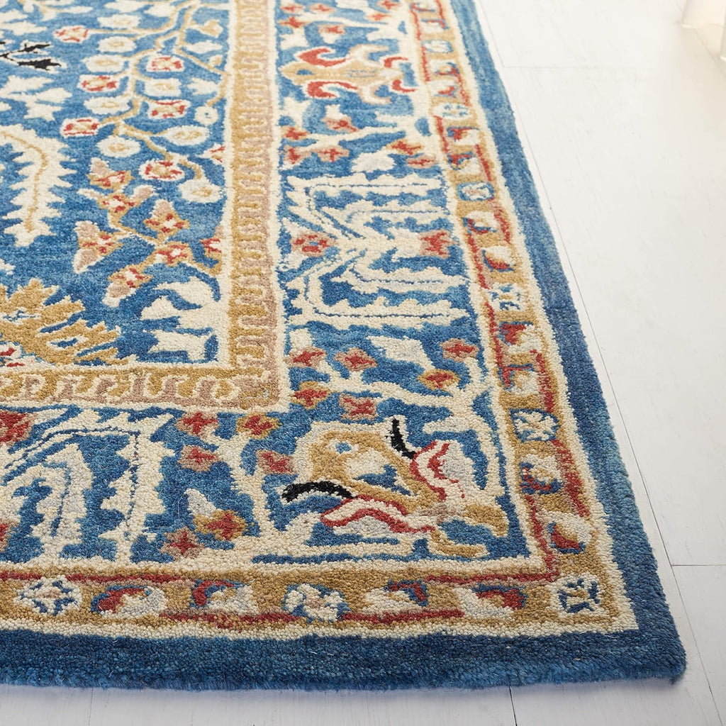 X-Large Dark Blue & Multi Handmade Traditional Oriental Wool Area Rug C99656