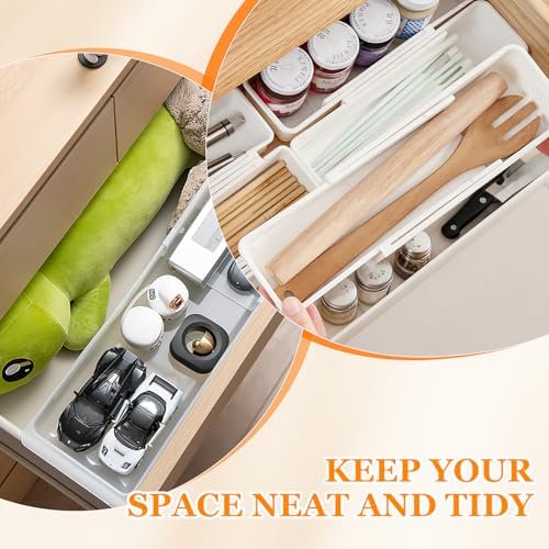 2 Pack White Hanging Drawer Organizer with Non-Hanging Sliding Storage Trays X601190