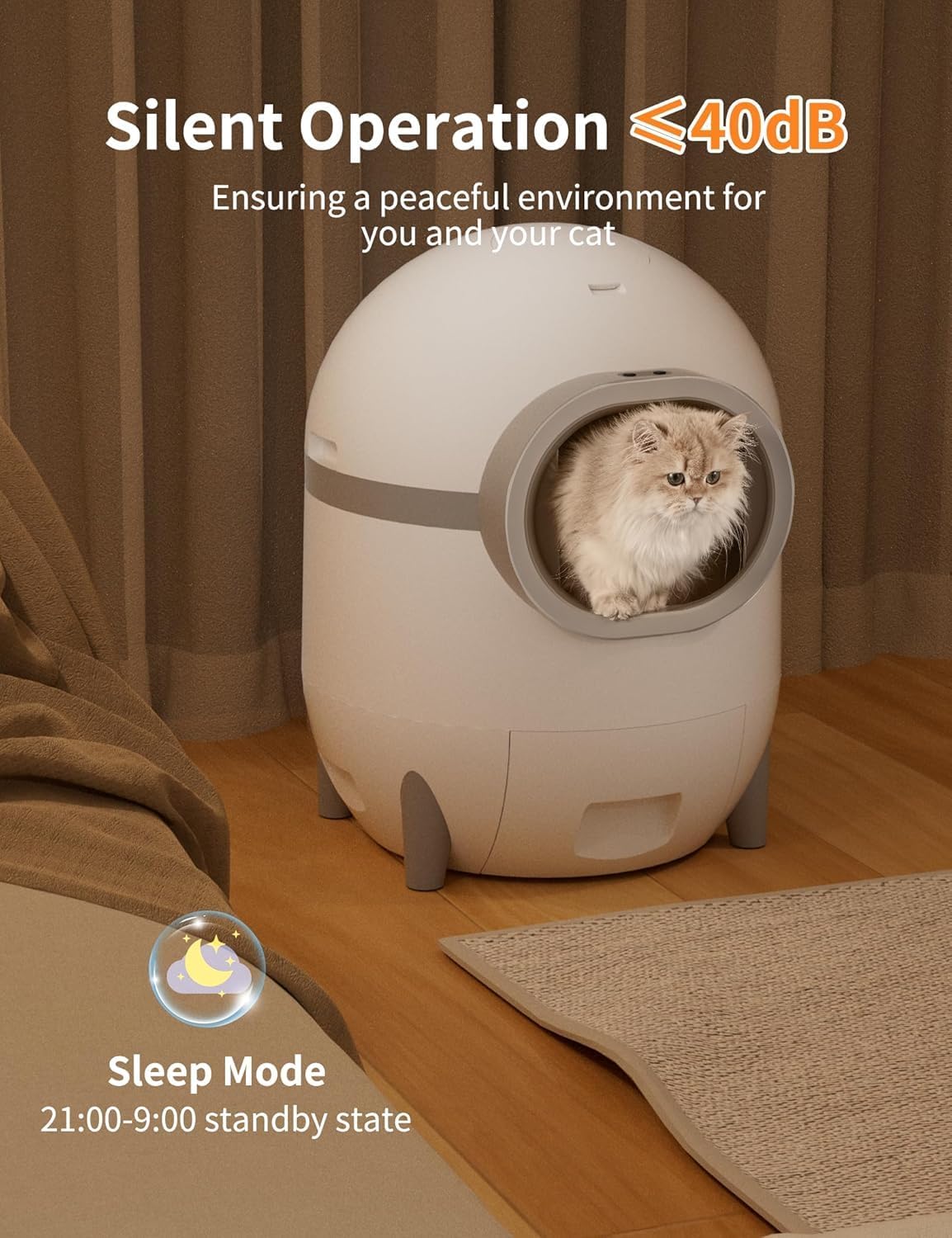 70L Self Cleaning Cat Litter Box with 15L Waste Drawer N8860