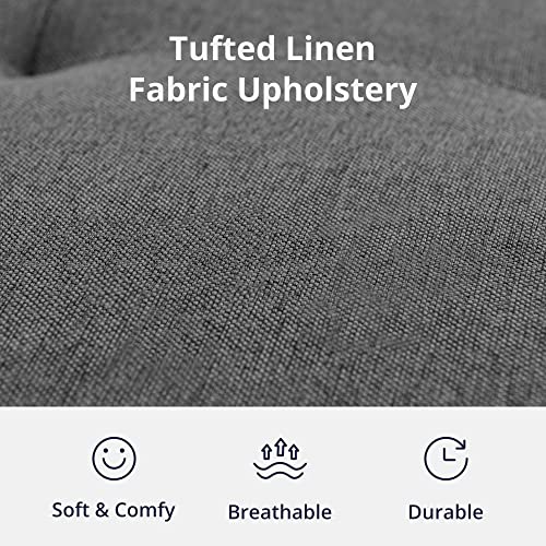 Dark Grey Linen Fabric Sleeper Chair L193