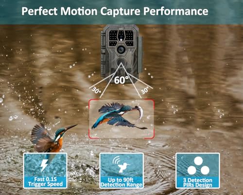 64MP 1296p Trail Camera with 100ft Night Vision T831