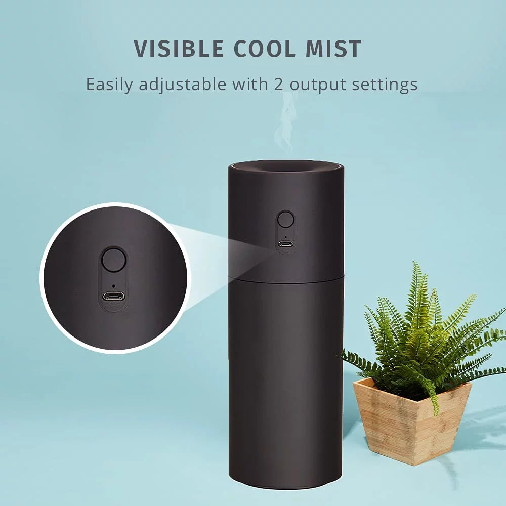 Portable Ultrasonic Humidifier, Cordless, Black D708268