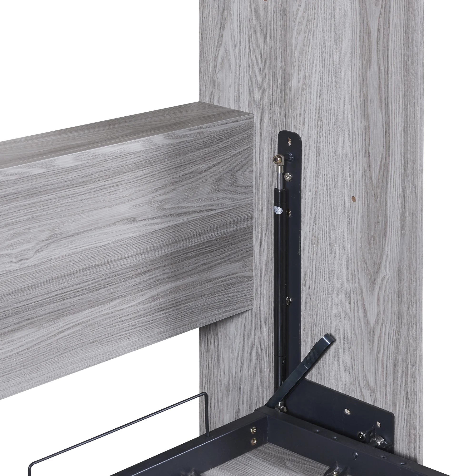 Gray Pine Wood Full Size Murphy Bed Z216575