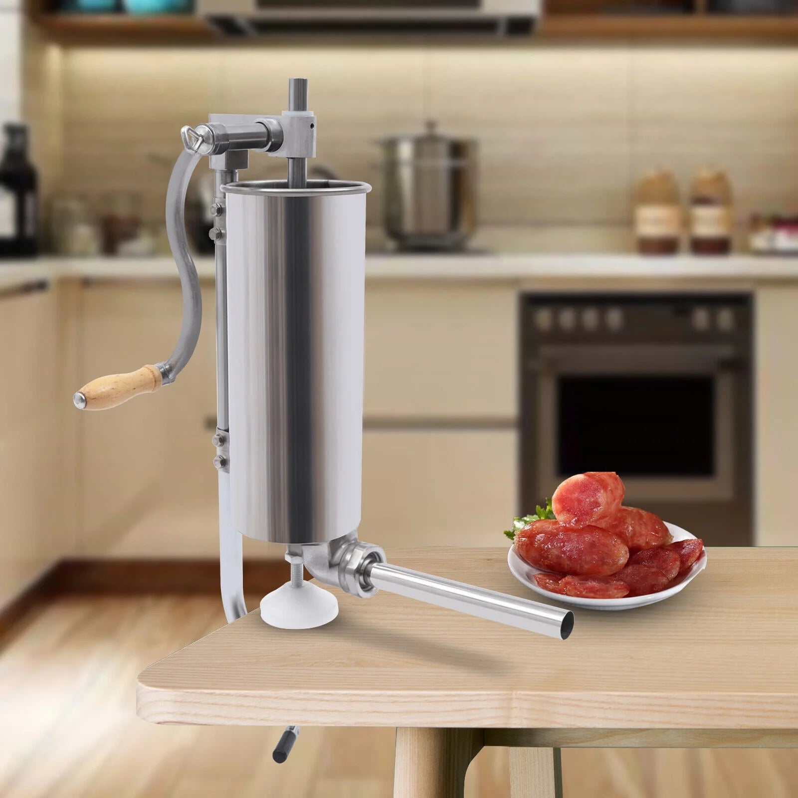 3L Stainless Steel Manual Meat Sausage Stuffer J32384