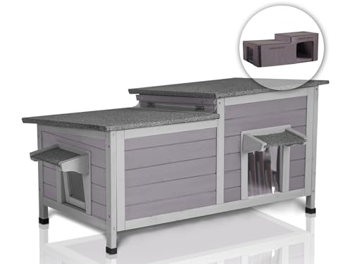 Large Weatherproof Insulated Outdoor Cat House with Liner V206