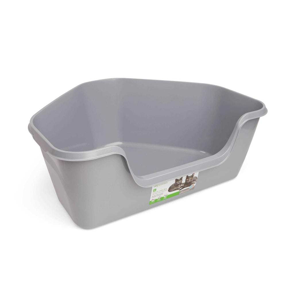 Grey High-Back Corner Litter Box Y361337