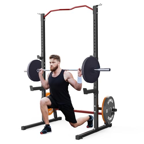Adjustable Squat Rack Barbell Rack Squat Stand Bench Press Pull Up Home Gym N73100