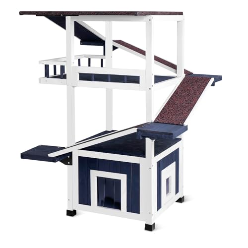 4 Tiers Cat House Weatherproof Outdoor Cat Shelter V96124