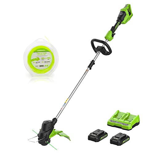 15" Cordless String Trimmer with 2.0Ah Batteries and Dual Port Charger R93638