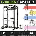 Power Rack Cage with LAT Pulldown System, 1200LBS Capacity, 13-Level Adjustable Height J320345