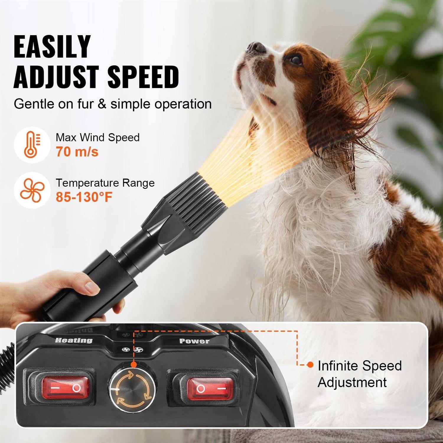 2000-Watt Pet Hair Dryer with 4 Nozzles T8678