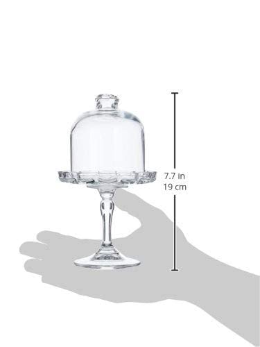 Mini Cake Stand Glass Cupcake Display Plate with Dome Cover Pedestal Dessert Stand Holder I560