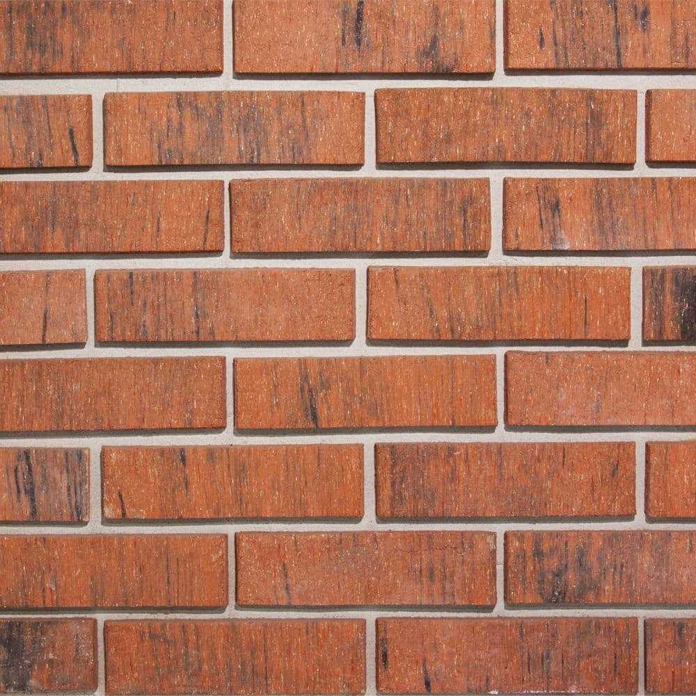 8 in. x 2.25 in. x 0.44 in. Concrete Red Thin Brick Veneer D9545