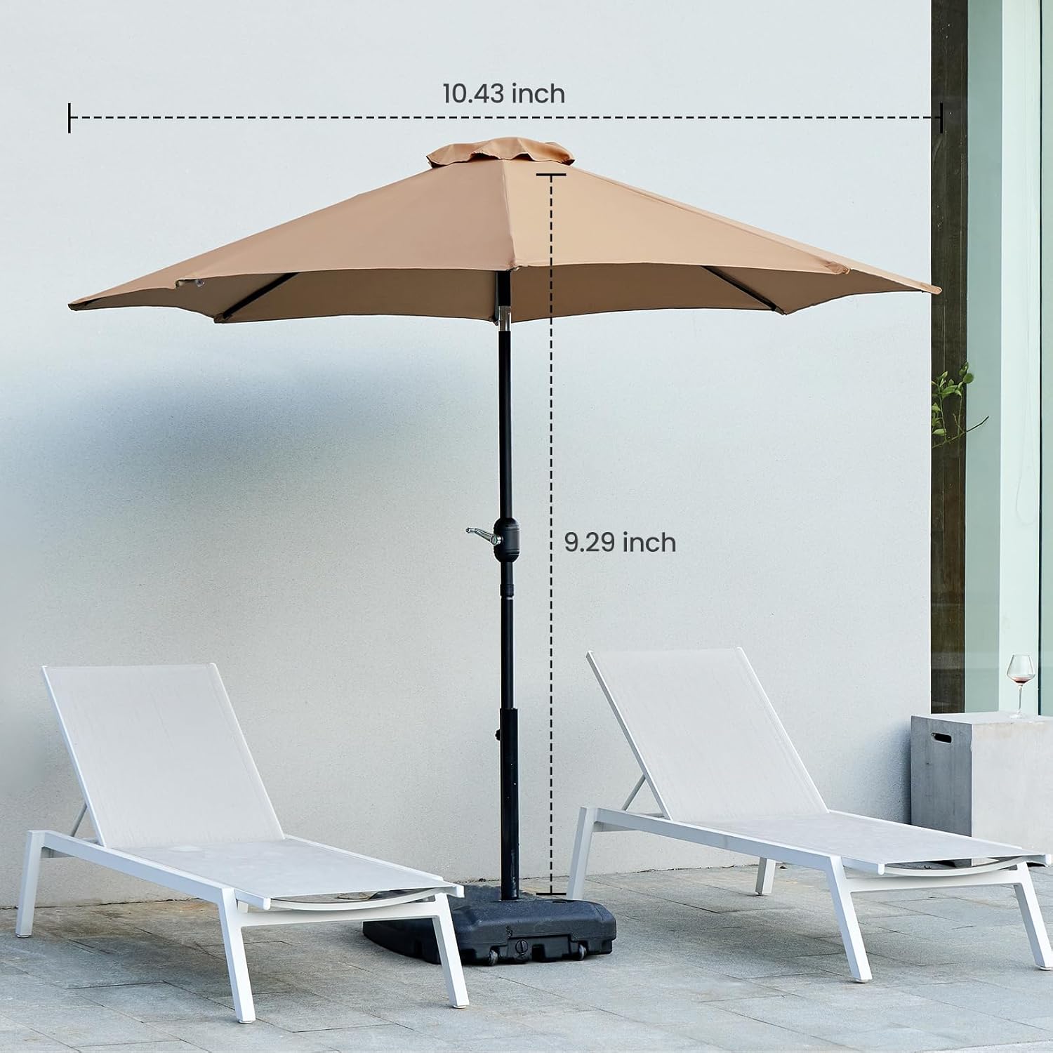 Tan 9' Outdoor Patio Umbrella with 8 Ribs E98106