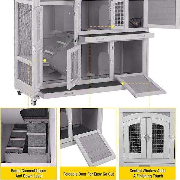 2 Story Rabbit Hutch on Wheels R385