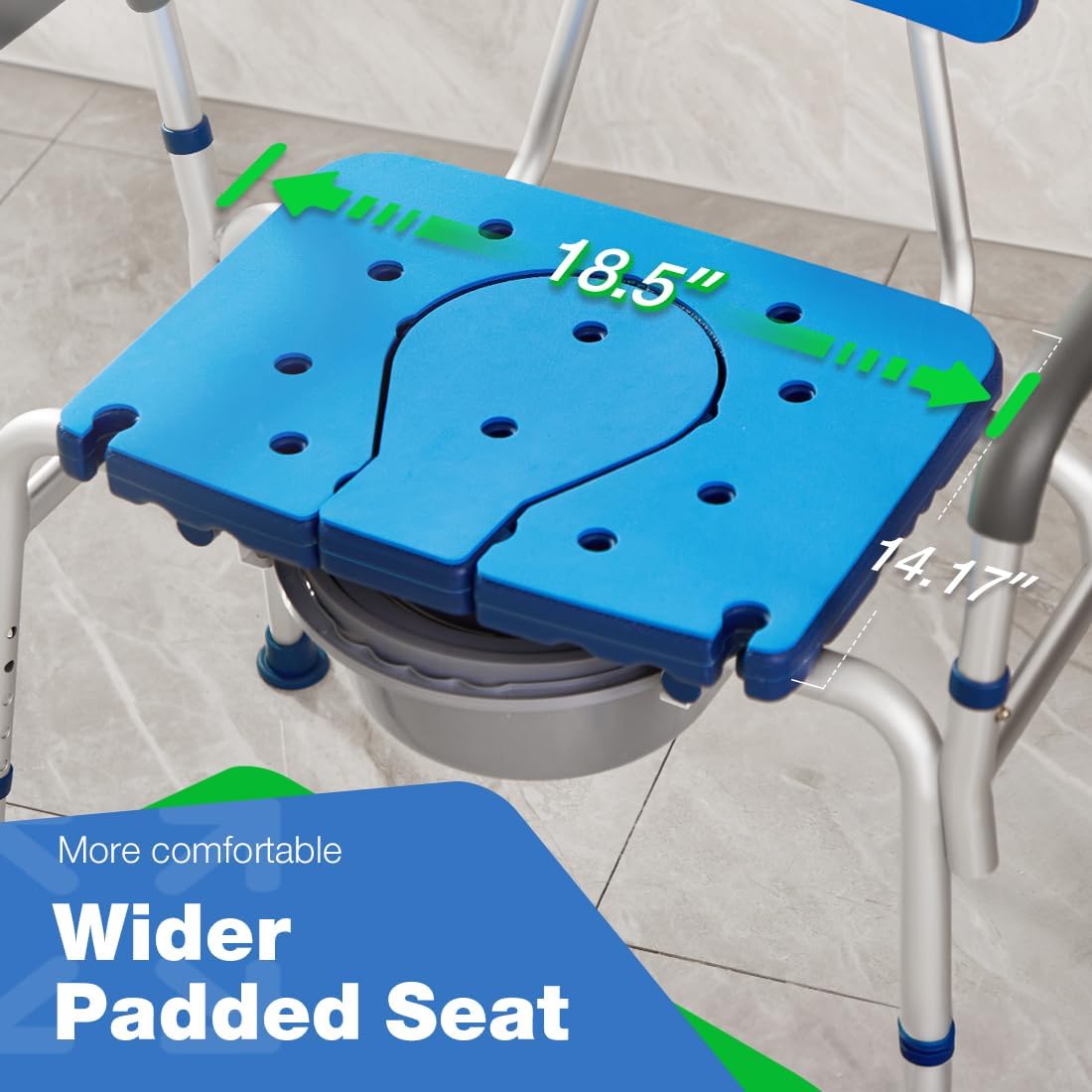 3 in 1 Bariatric Commode Chair with Extra Wide Seat Opening K93357