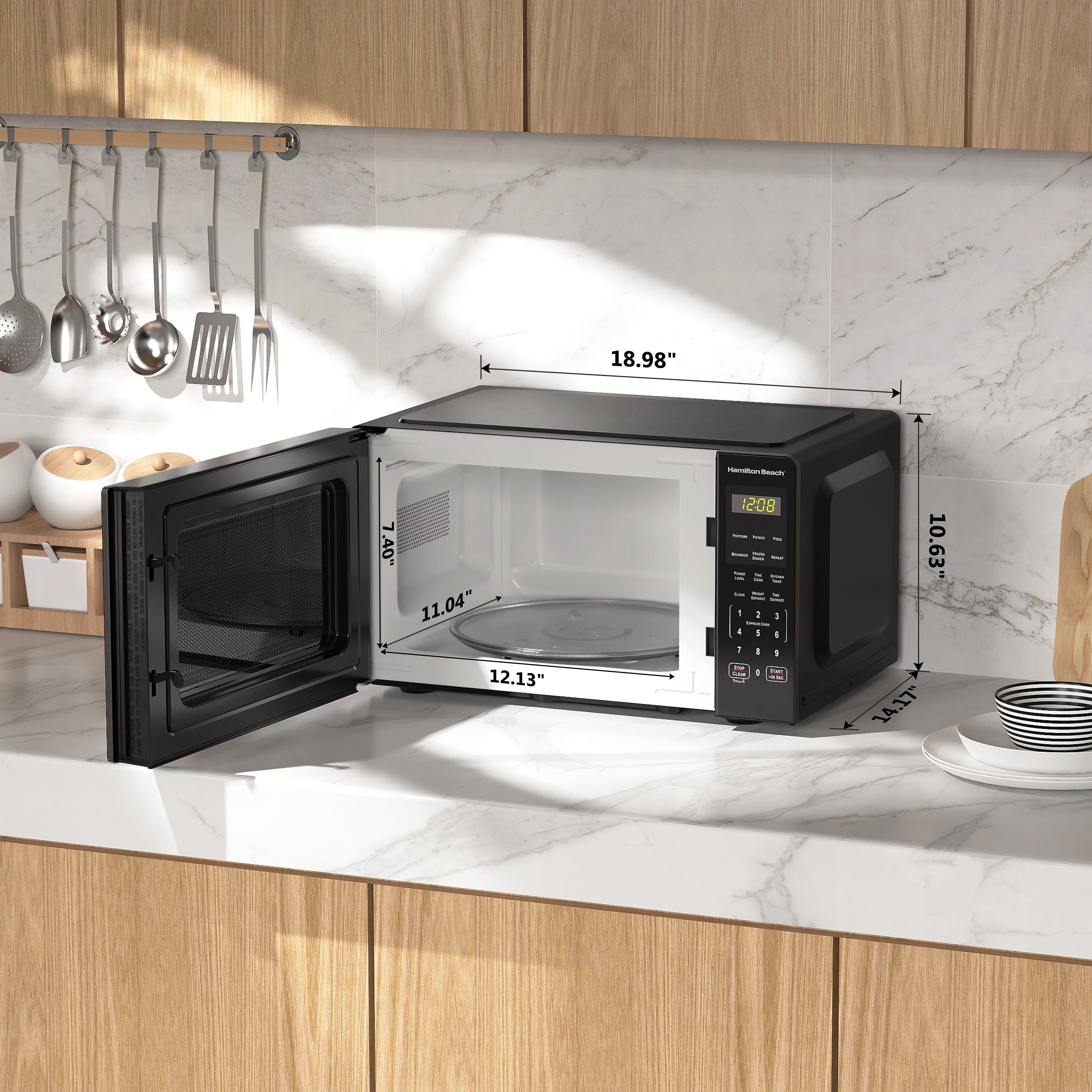 0.9 Cu ft Stainless Steel Countertop Microwave Oven O435