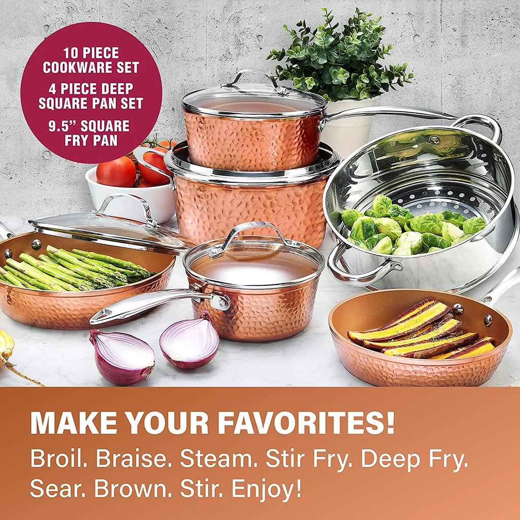 20 Piece Nonstick Copper Cookware and Bakeware Set N963