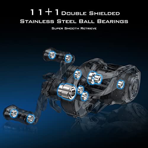 Magnesium Frame Baitcasting Fishing Reel, 4.4 Ounces, 8.4:1 Gear Ratio J91362