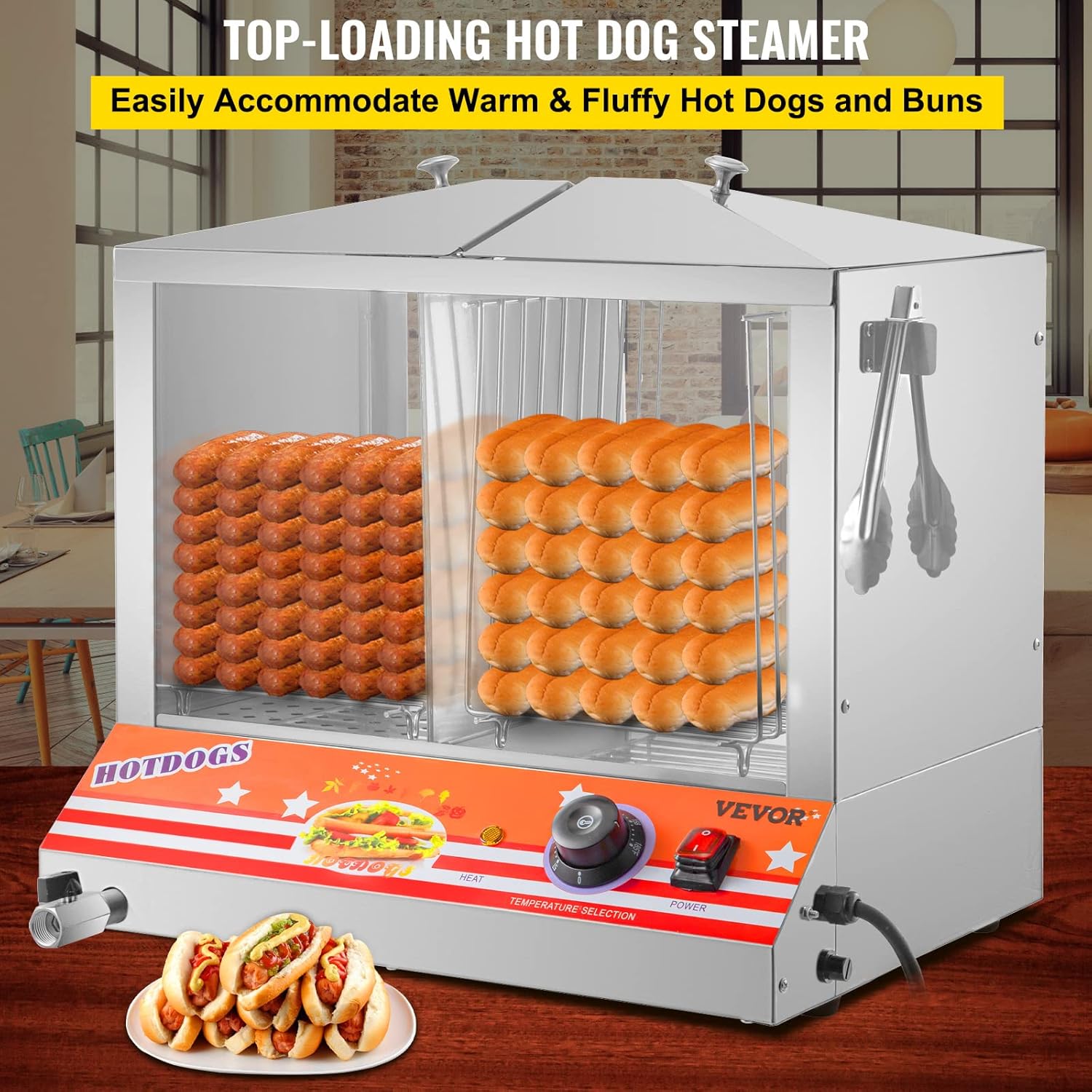 36L Stainless Steel Hot Dog Steamer I774